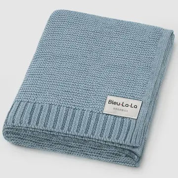 Organic Luxury Cotton Swaddle Receiving Baby Blanket Sky Blue