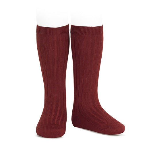 Condor Knee Socks Basic Rib Burgundy Size 0