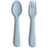 Mushie Fork and Spoon Set Powder Blue 1ea