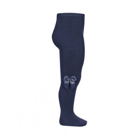 Condor Tights With Side Grosgrain Bow Navy Size 8