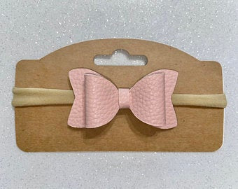 Pixie n Peach Assorted Faux Leather Headband Bow 1pk