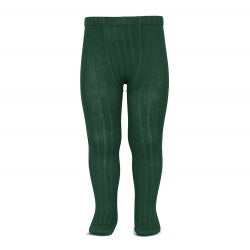 Condor Tights Basic Rib Bottle Green Size 2
