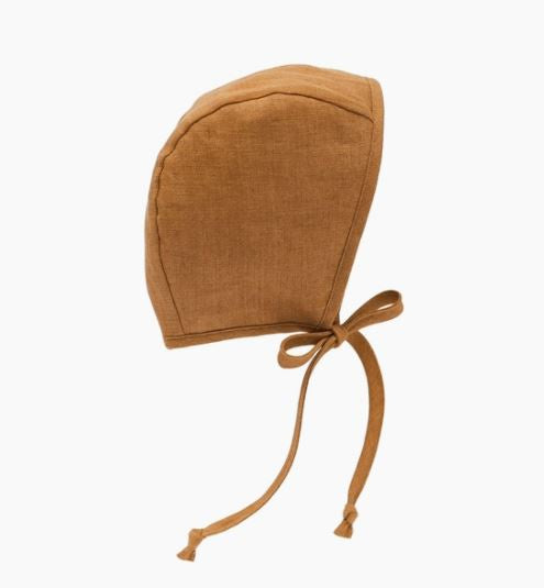 Briar Linen Bonnet Rust 6 to 12 mos