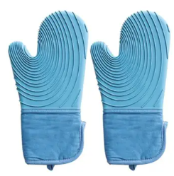 Homerely Silicone Heat Proof Gloves Blue 2pc