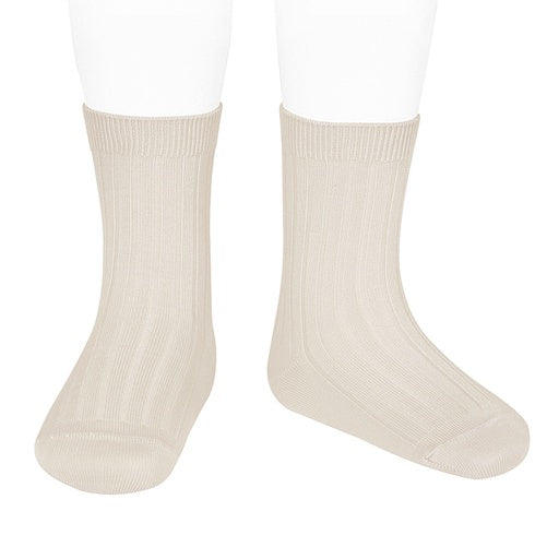 Condor Short Socks Ribbed Cotton Linen Size 4