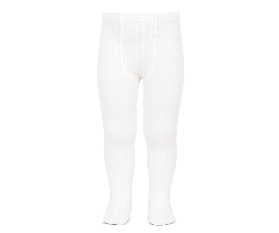 Condor Tights Basic Rib White Size 4
