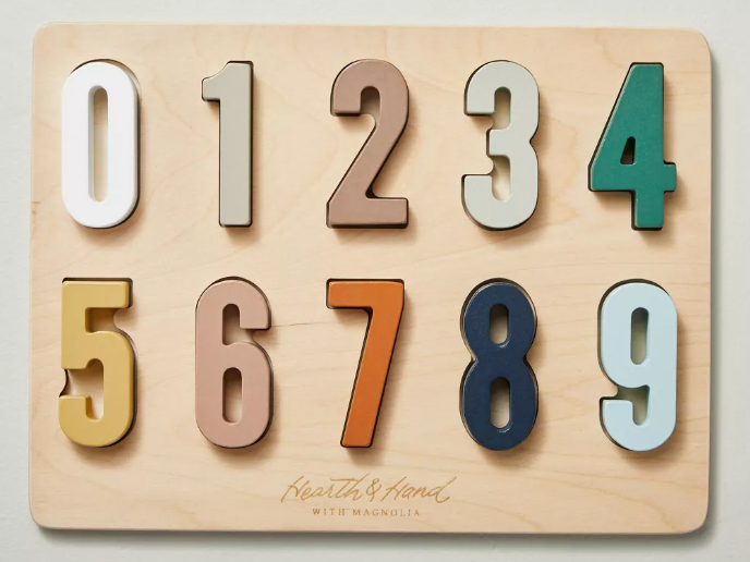 Hearth and Hand with Magnolia Toy Numbers Peg Puzzle 11pc