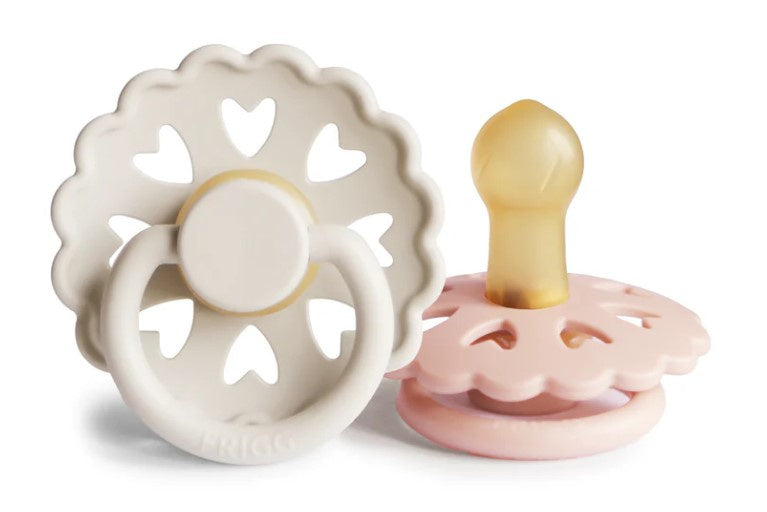 Frigg Andersen Fairytale Natural Rubber Pacifier Cream Blush 0 to 6mo 2pk