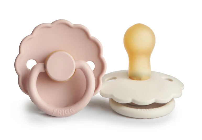 Frigg Daisy Natural Rubber Pacifier Blush Cream 0 to 6mo 2pk