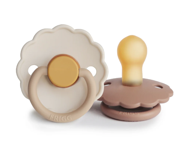 Frigg Daisy Natural Rubber Pacifier Chamomile Peach Bronze 0 to 6mo 2pk