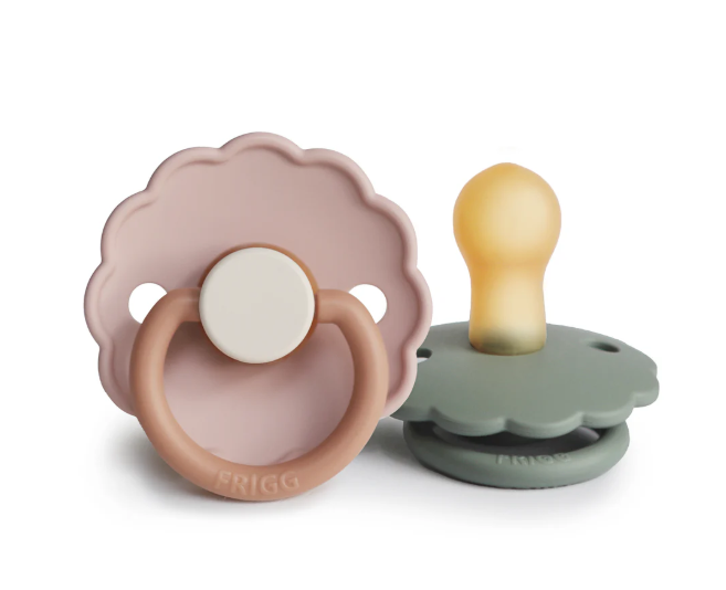 Frigg Daisy Natural Rubber Pacifier Biscuit Lily Pad 6 to 18mo 2pk