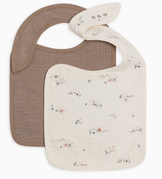 Colored Organics Muslin Bib Desert & Taupe 2pk