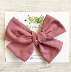 Macie n Me Rose Swiss Dot Oversized Schoolgirl Bow Clip