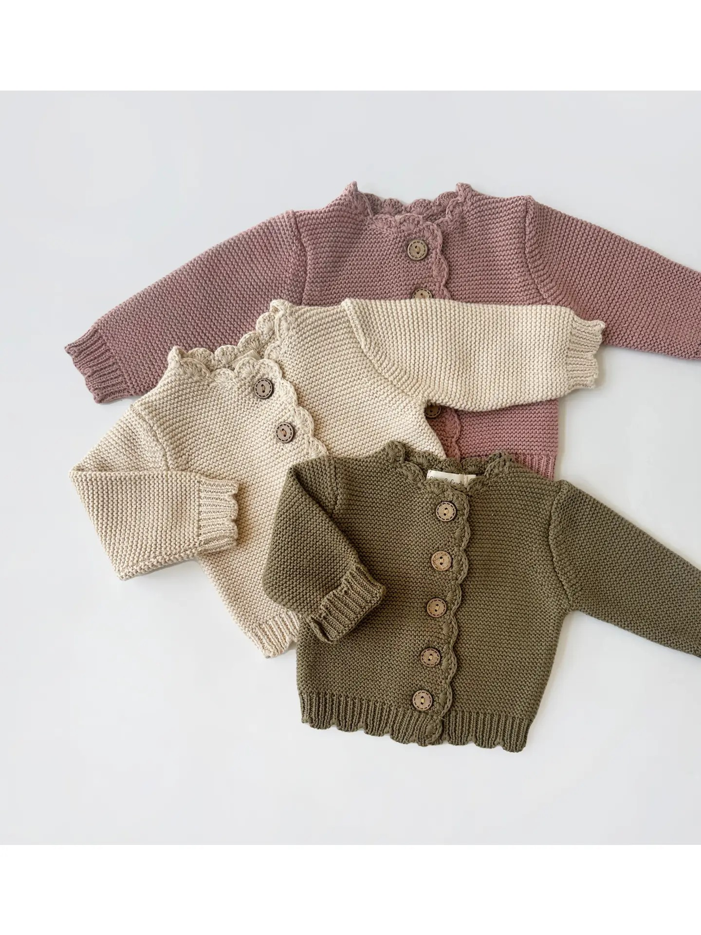 Olive and Cradle Knit Cardigan Sophia Plum 6-12mo