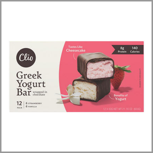 Clio Greek Yogurt Bar Variety 21.16oz 12pk