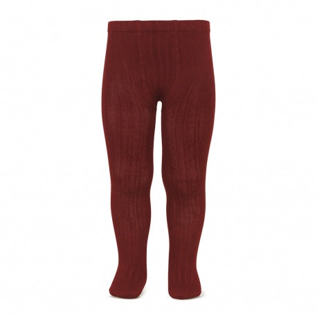 Condor Tights Basic Rib Burgundy Size 4
