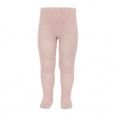 Condor Tights Basic Rib Old Rose Size 2
