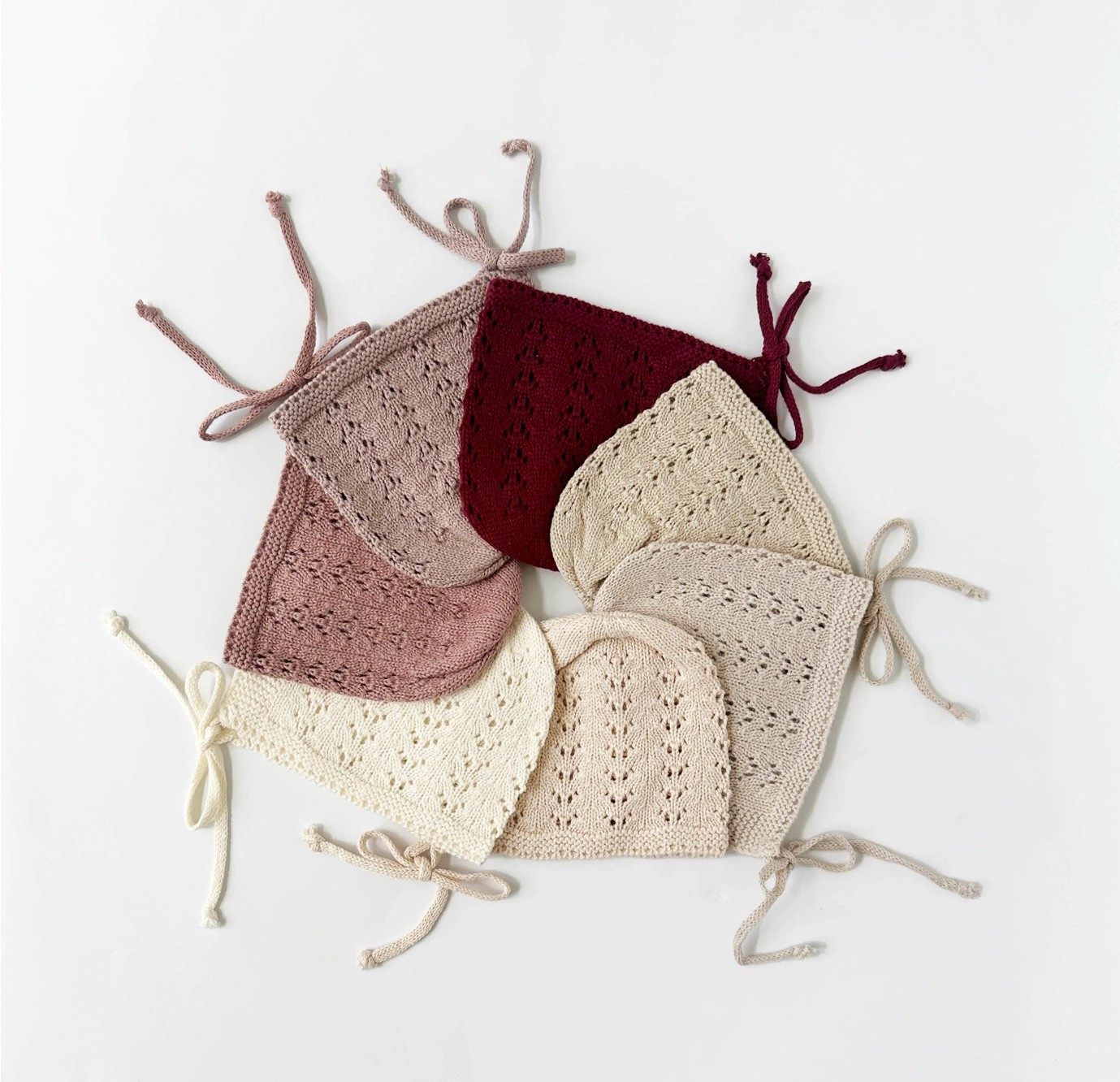 Olive and Cradle Knit Baby Bonnet Jamie Oatmeal 6-12mo