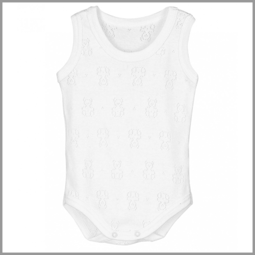 Calamaro Baby Sleeveless Bodysuit White 6mos
