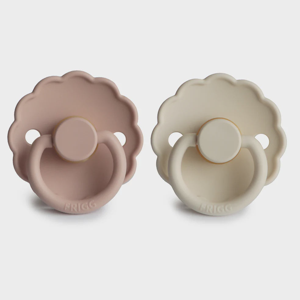 FRIGG Daisy Natural Rubber Pacifier Blush Cream 6-18m 2pk