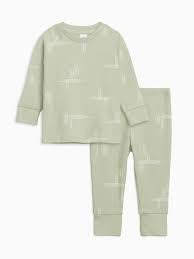 Colored Organics Long Sleeve Jammies Sage Corn Fields
