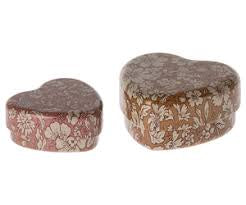 Maileg Metal Heart Box Heather Blossom 2pcs
