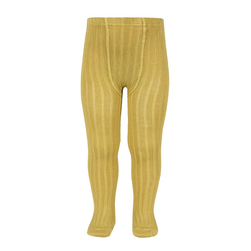 Condor Tights Basic Rib Mustard Size 6
