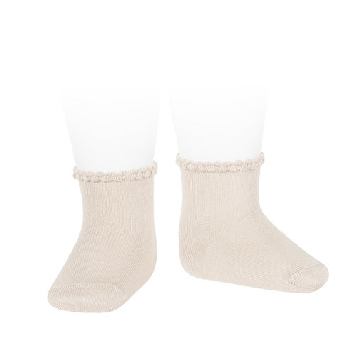 Condor Basic Purl Cuff Socks Linen Size 0