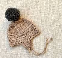 Gooseberry Fool Wool Pixie Bonnet Sand 6 to 12M