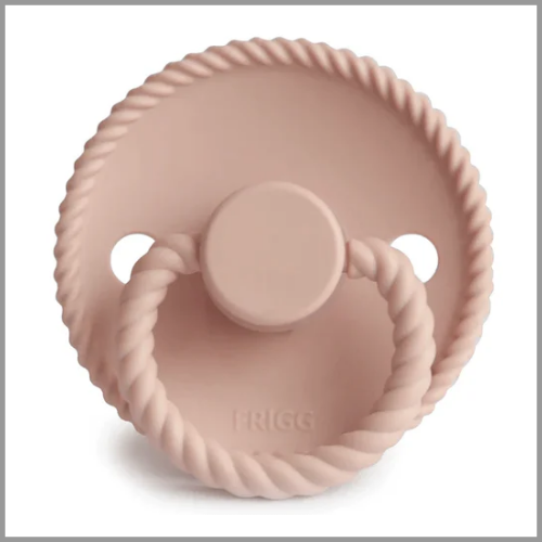 FRIGG Rope Natural Rubber Pacifier Blush 6-18m 1ea