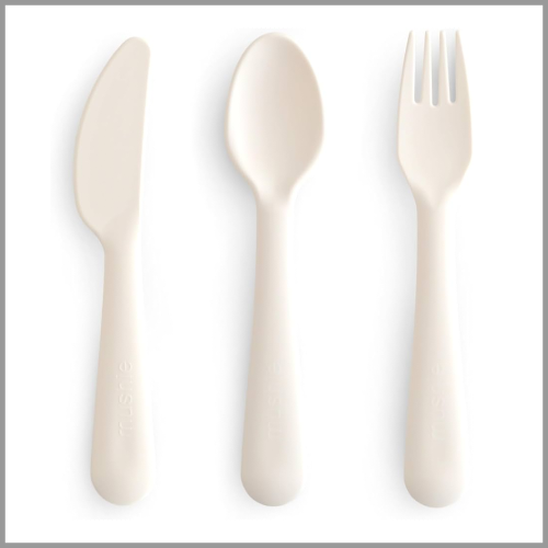 Mushie Dinnerware Cutlery Set Ivory