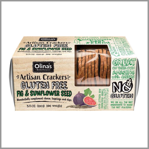 Olinas Artisan Crackers Gluten Free Fig and Sunflower Seed 3.5oz