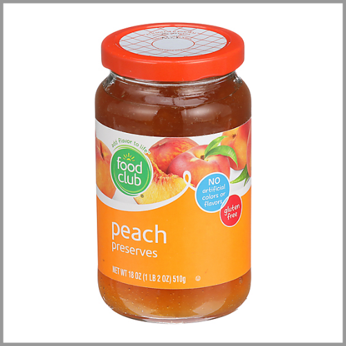 Food Club Peach Preserves 18oz