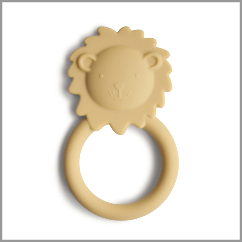 Mushie Teether Lion Soft Yellow