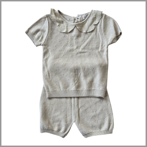 Knit Set Top and Shorts Dark Almond 36mo