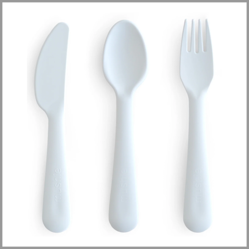 Mushie Dinnerware Cutlery Set Powder Blue