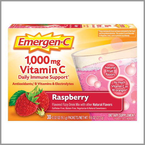 Emergen-C Vitamin C Drink Mix Raspberry 0.32oz 30pk