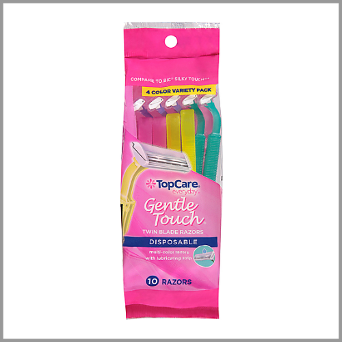 TopCare Everyday Twin Blades Razors Gentle Touch 10pk