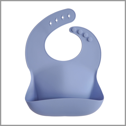 Mushie Silicone Baby Bib Powder Blue