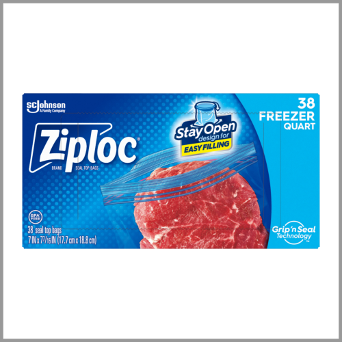 Ziploc Freezer Bag Quart 38pk