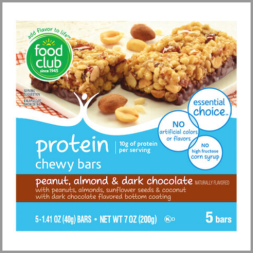 Food Club Protein Bar Peanut Almond Dark Chocolate 5pk