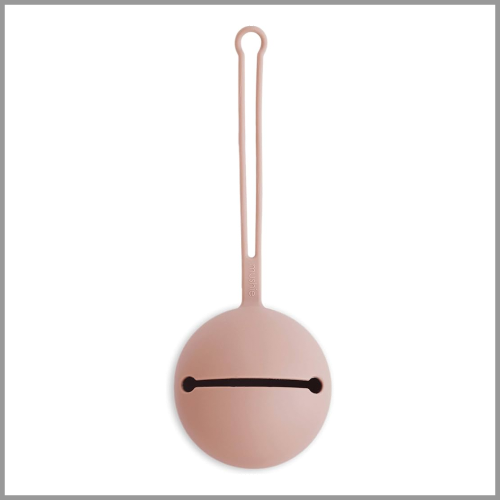 Mushie Silicone Pacifier Holder Case Blush
