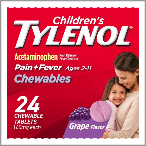 Tylenol Childrens Acetaminophen Chewables Grape 24ct