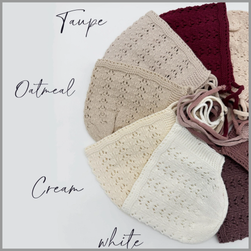 Olive and Cradle Knit Baby Bonnet Jamie Oatmeal NB