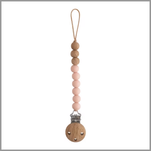 Mushie Silicone Pacifier Clip Eva Blush