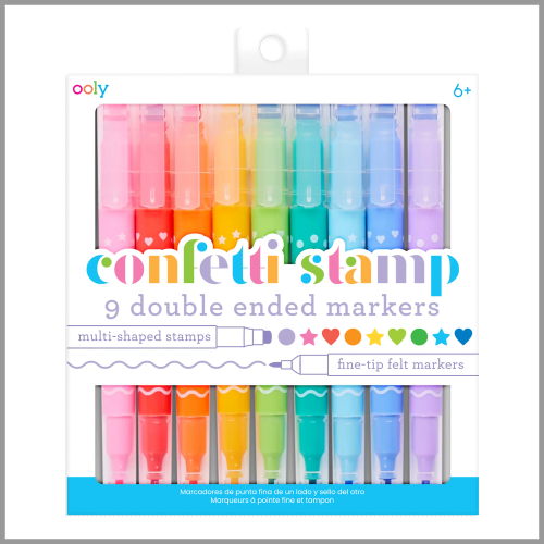 Ooly Confetti Stamp Double Ended Markers 9ct