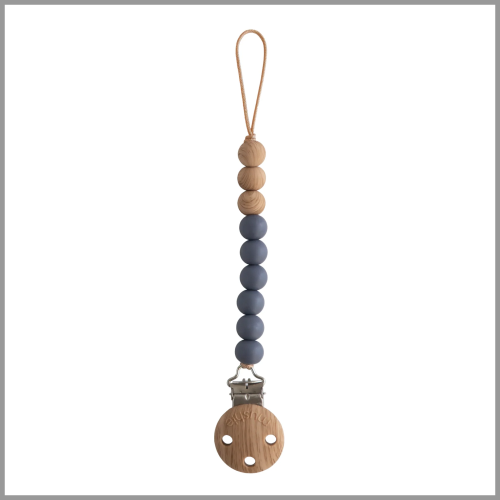 Mushie Silicone Pacifier Clip Eva Iron