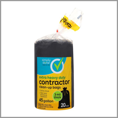 Simply Done Contractor Clean Up Bags Extra Heavy Duty 45gal 20ct