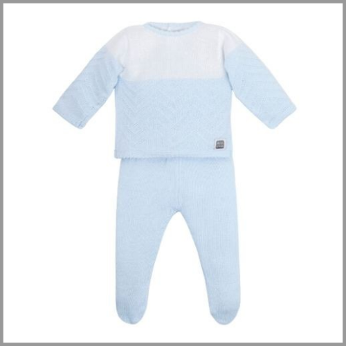 Minutus Alfa Celeste Baby Set Light Blue White 3-6mo