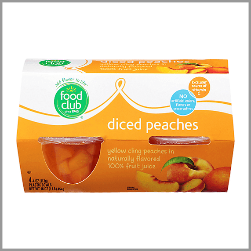 Food Club Diced Peaches 4oz 4ct